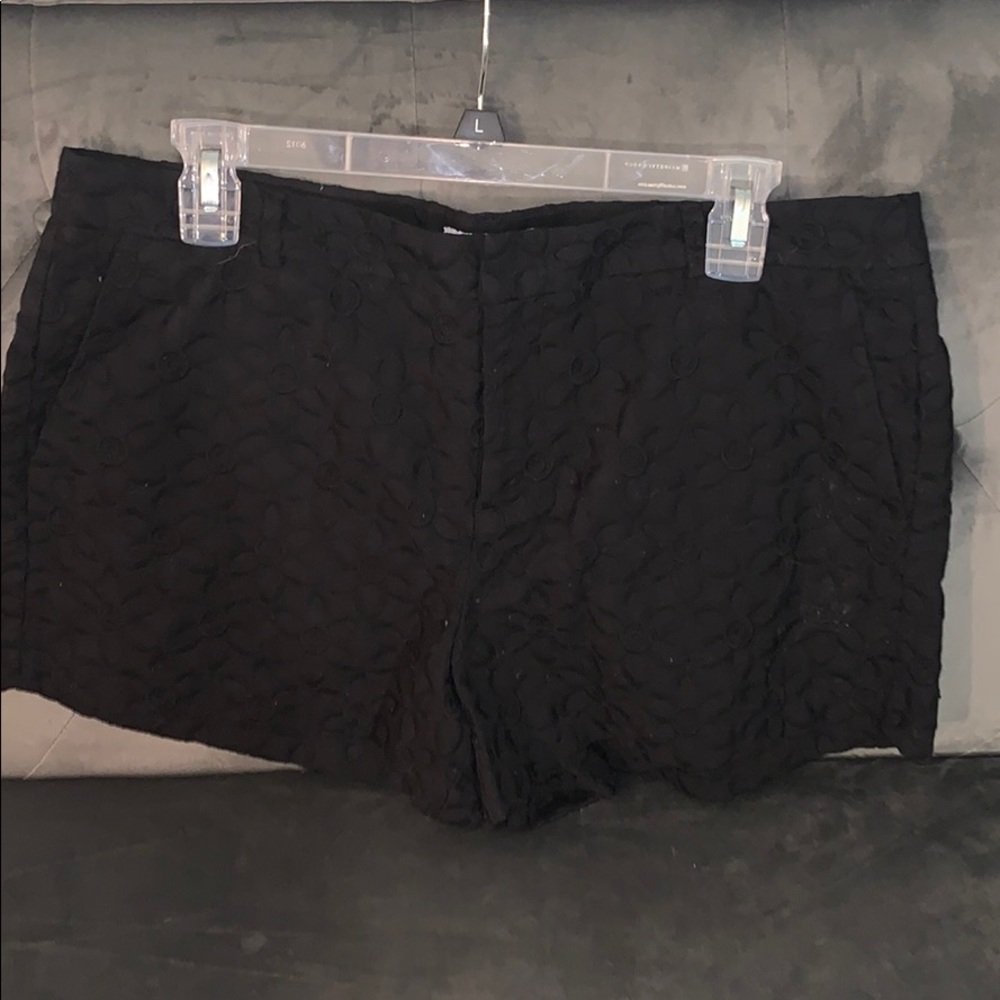 eyelet black shorts